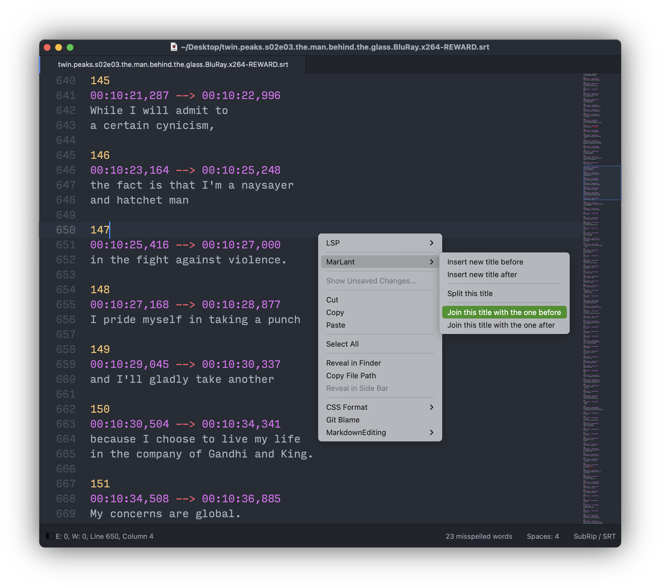Sublime Text plugin MarLant