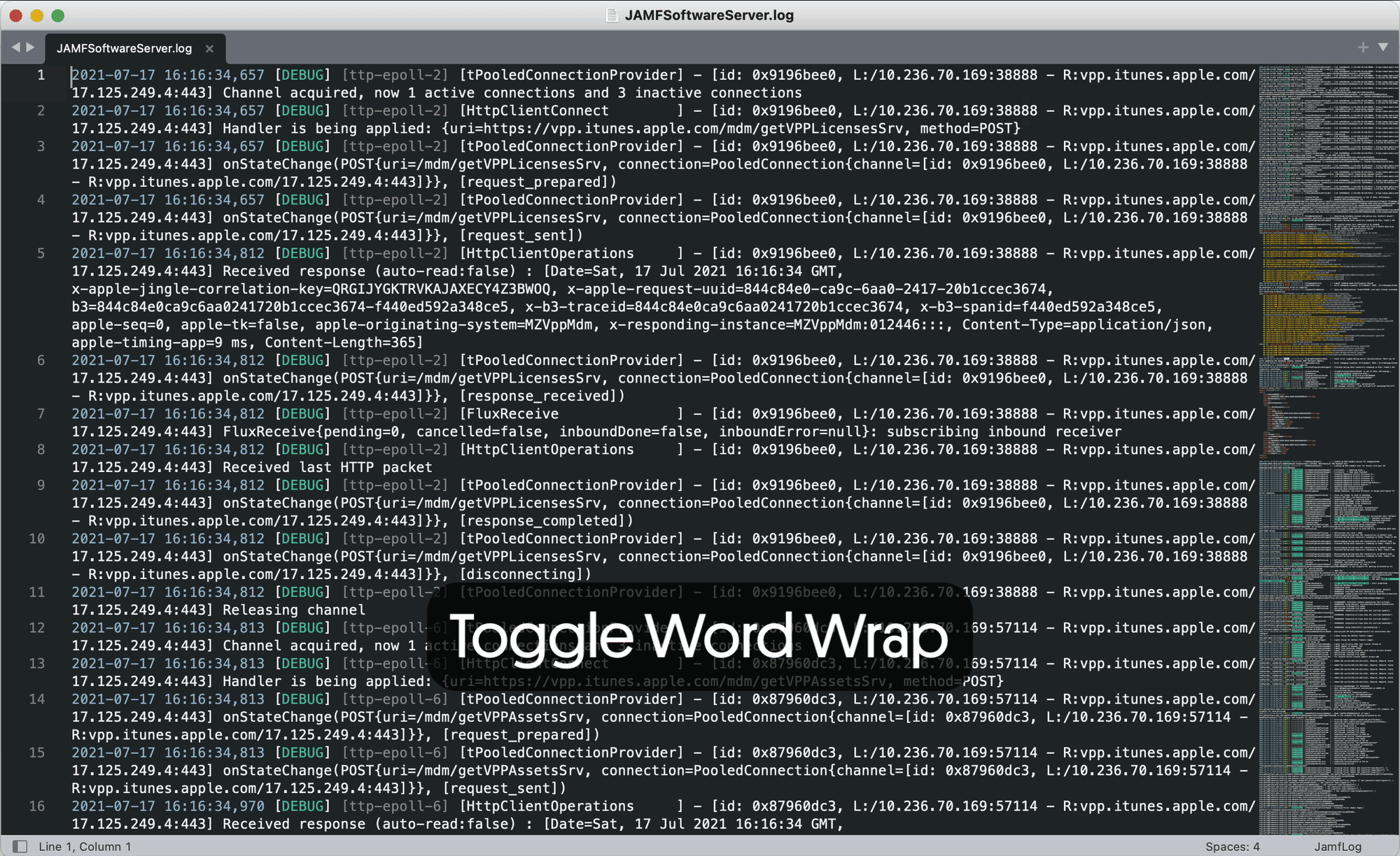 Toggle Word Wrap to manage those extra long lines